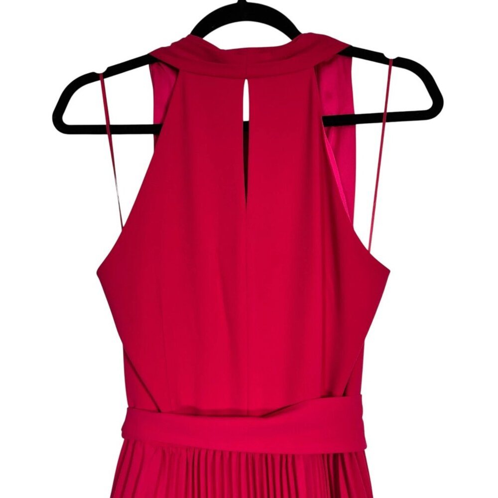 Elie Tahari Collection Womens Pink Fit & Flare Pleated Cowl Neck Dress Size 6 - Picture 8 of 16